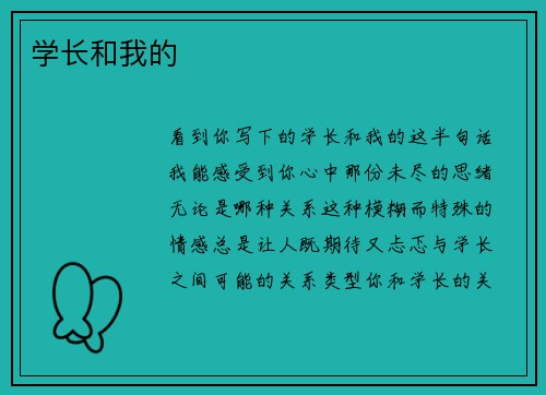 学长和我的